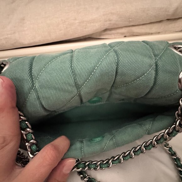 NWT COACH Quilted Tabby Ivy Silver Denim Shoulder Bag 26 - Picture 8 of 9